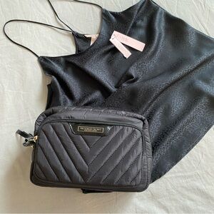 Victoria’s Secret Set Animal print Satin Camisole and Makeup bag